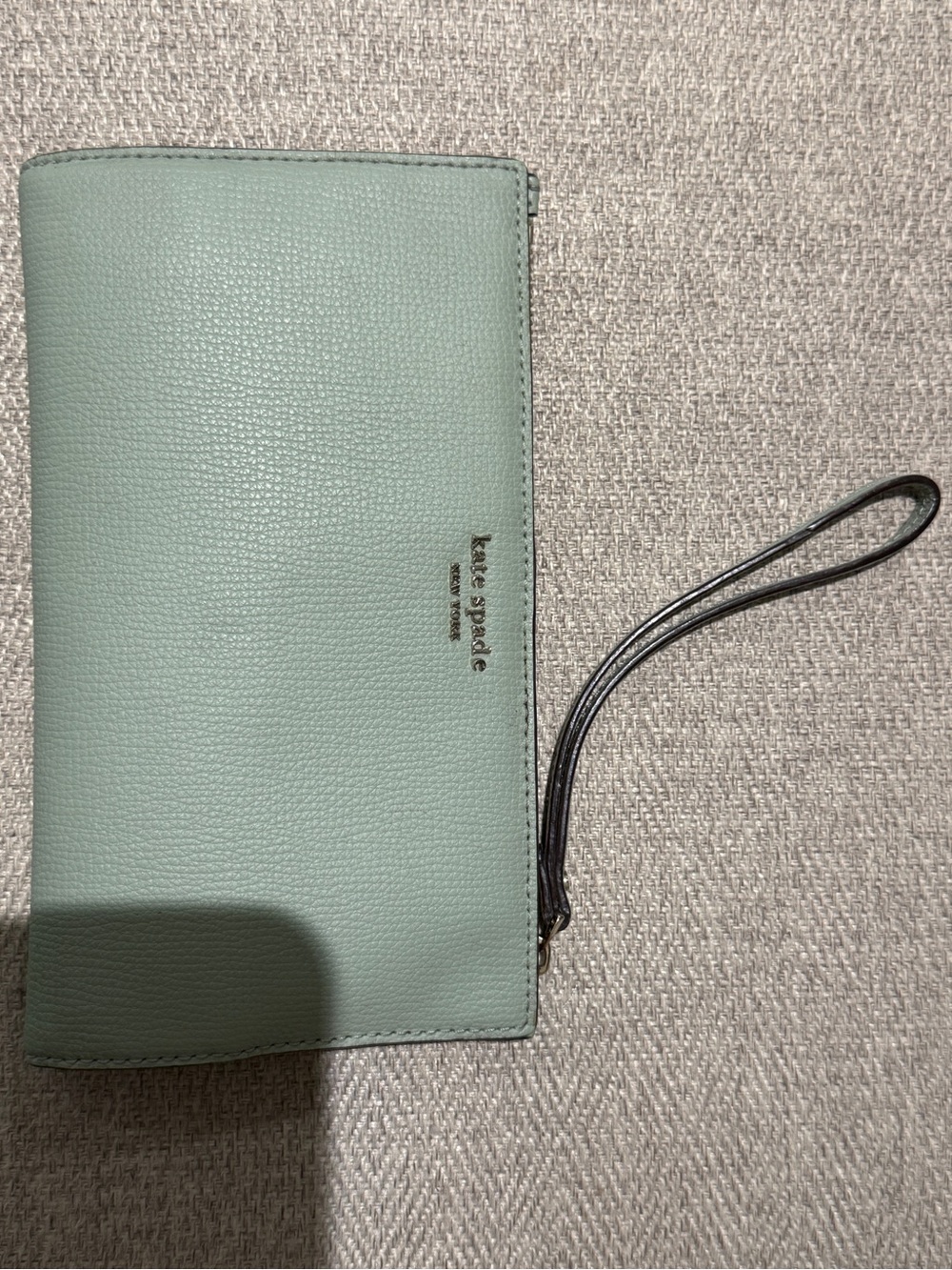 Kate Spade Green Leather Wristlet Wallet